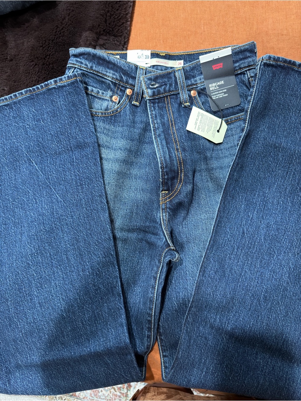 Levi's Women's Wide Leg Jeans in Dark Blue Denim